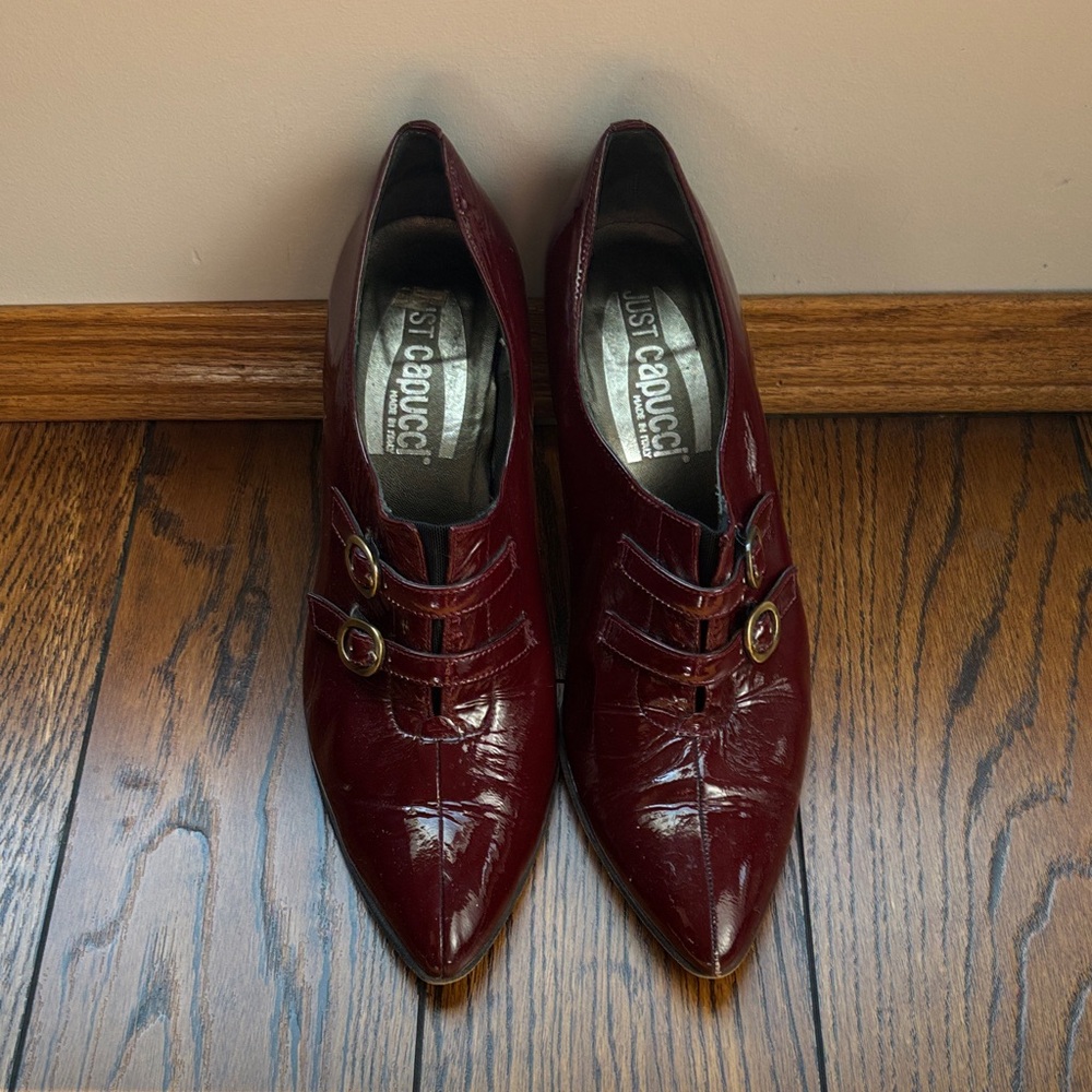 Just Cavalli Women's Burgundy Leather Heels